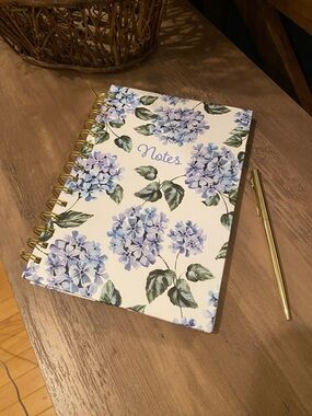 Floral Blue Hydrangea Spiral Notebook - New